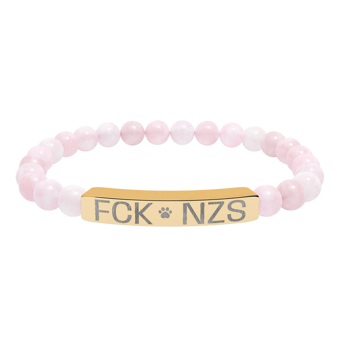 18K Gold PVD coating / Rose Quartz / One Size