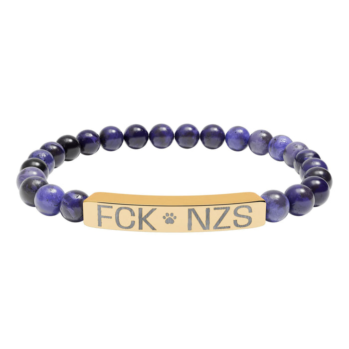 18K Gold PVD coating / Sodalite / One Size