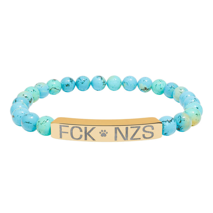 18K Gold PVD coating / Turquoise / One Size