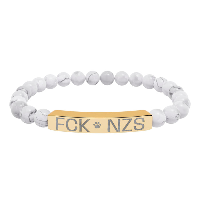 18K Gold PVD coating / Howlite / One Size