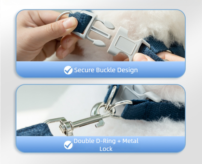 Ensemble harnais et laisse en denim pour chien, gilet pour chiot ajustable anti-traction