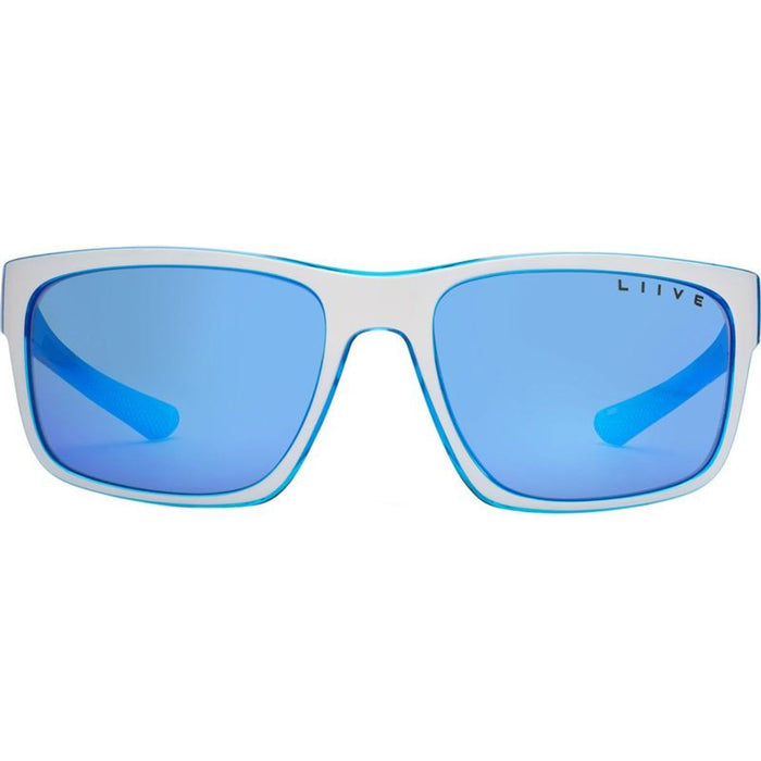 Fairway X, White and Xtal Blue/Blue Mirror Lenses