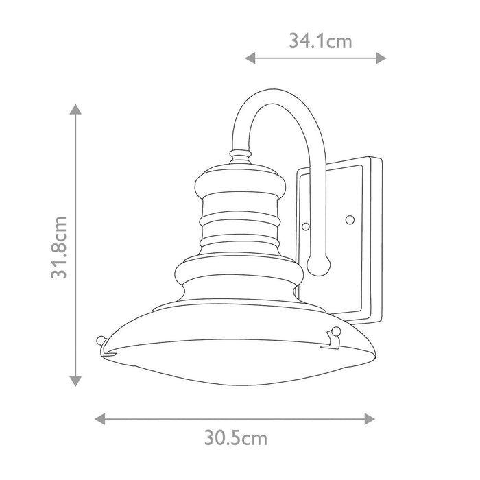 Feiss Redding Station Bronze Medium Outdoor Wall Light — close-up detail