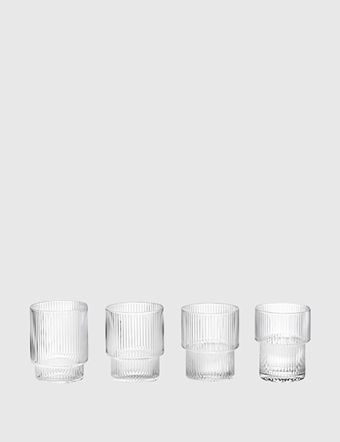 Ferm Living Ripple Glass (Set of 4) - Clear
