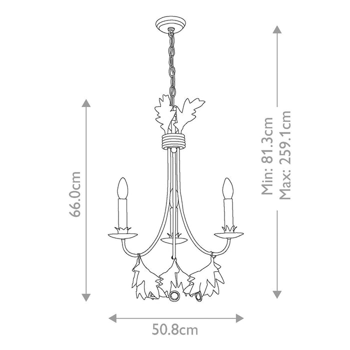 Flambeau Sweet Olive 3 Light Gilded Gold Chandelier — alternate view