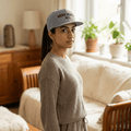Flat Bill Cap — "Meow Means No." Embroidered Cat Attitude Snapback - FloofChonk
