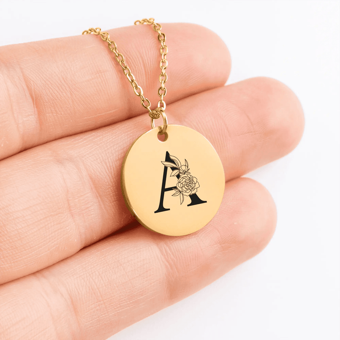 Floral Initial Necklace – A - FloofChonk