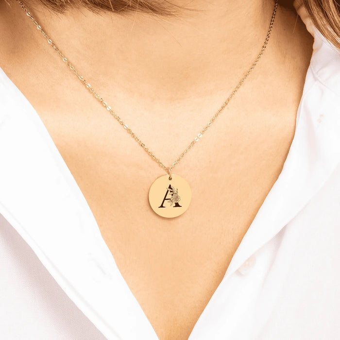 Floral Initial Necklace – A - FloofChonk