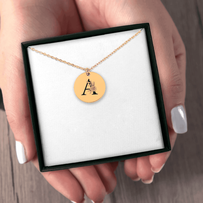 Floral Initial Necklace – A - FloofChonk