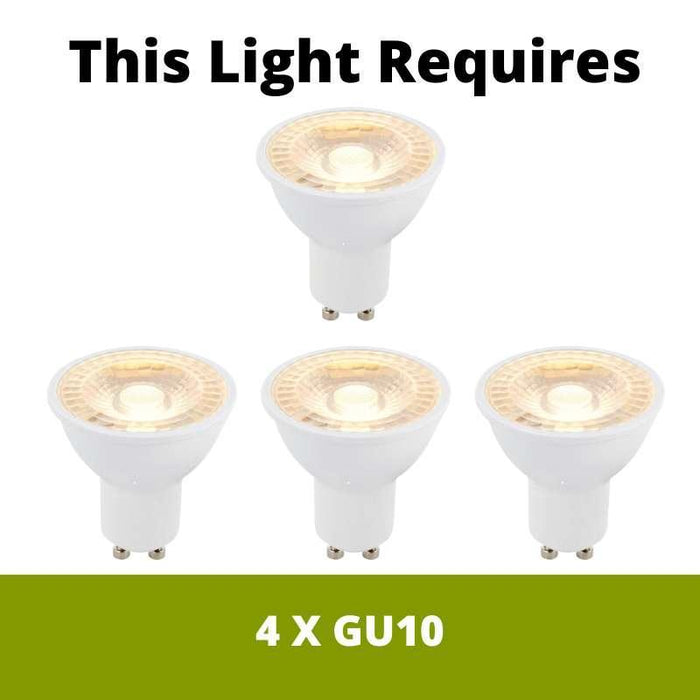 Focus 4 Light Bar Kitchen Ceiling Spotlight by searchlight Lighting, LED Lamp Bulb Guide