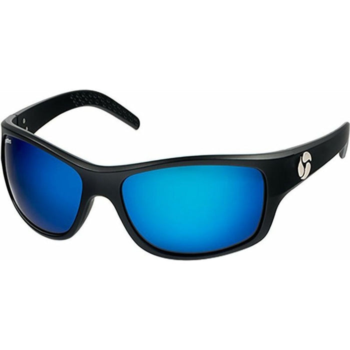 Fusion, Matte Black/Blue Mirror Glass Polarised Lenses
