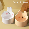 Gamelle double en céramique pour chat avec motif lapin et ours