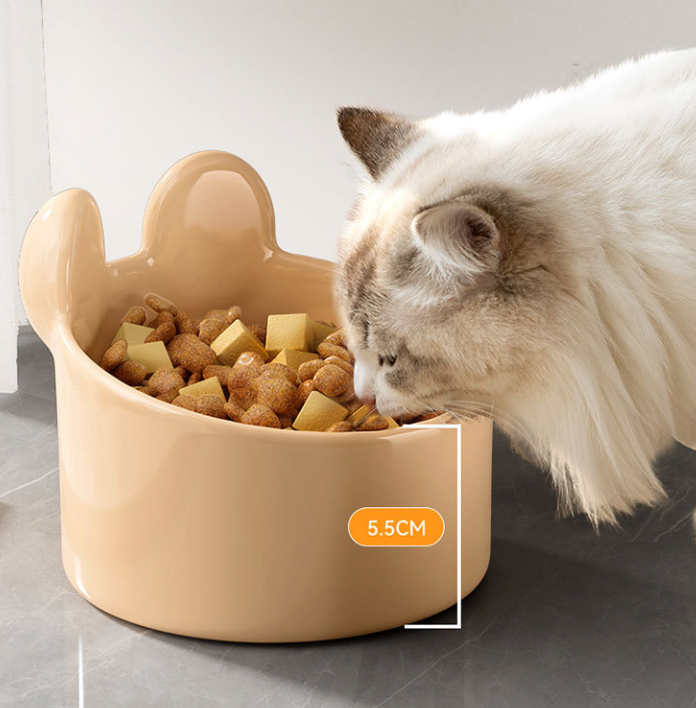 Gamelle double en céramique pour chat avec motif lapin et ours