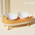 Gamelles surélevées pour chat avec support - Orange