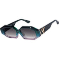Genesis, Forest Green Fade to Rose with Gold Metal/Black Gradient Lenses