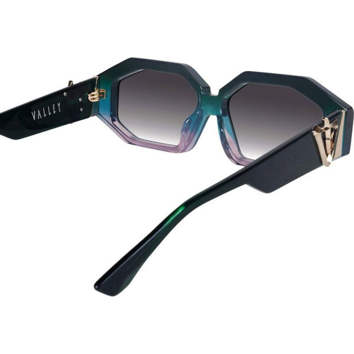 Genesis, Forest Green Fade to Rose with Gold Metal/Black Gradient Lenses