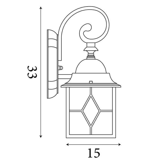 Genoa 1 Light Silver & Leaded Water Glass Outdoor Wall Light — close-up detail