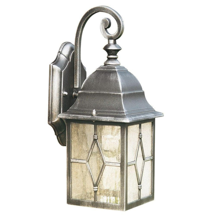 genoa 1 light silver leaded water glass outdoor wall light