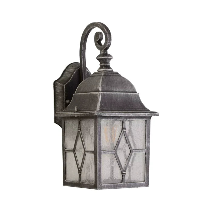 Genoa 1 Light Silver & Leaded Water Glass Outdoor Wall Light — product detail