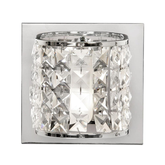 Traditional Bathroom Lights - Glamour Chrome Finish Single Light Semi Flush Bathroom Ceiling Light 1696/1 CH