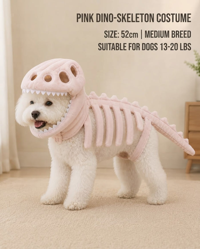 Glow-in-the-Dark Dinosaur Skeleton Dog Costume