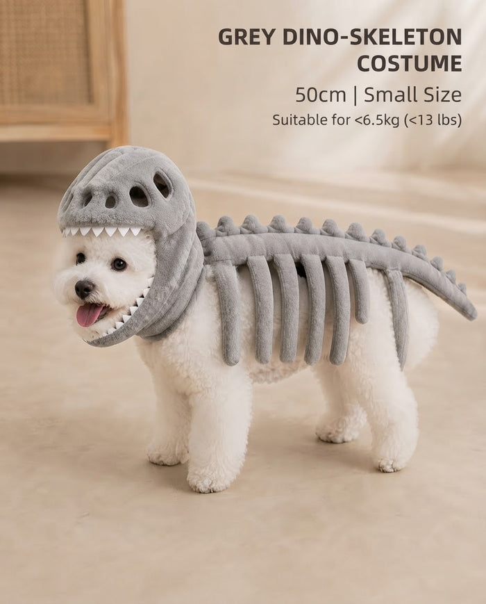 Glow-in-the-Dark Dinosaur Skeleton Dog Costume