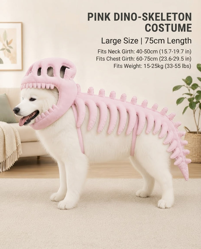 Glow-in-the-Dark Dinosaur Skeleton Dog Costume