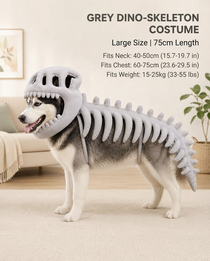 Glow-in-the-Dark Dinosaur Skeleton Dog Costume