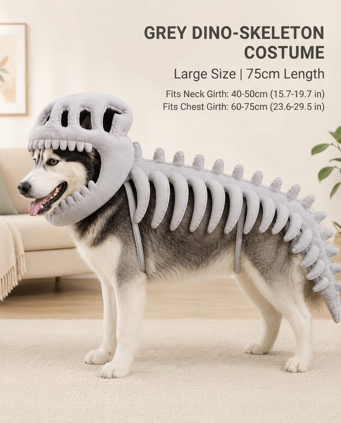 Glow-in-the-Dark Dinosaur Skeleton Dog Costume