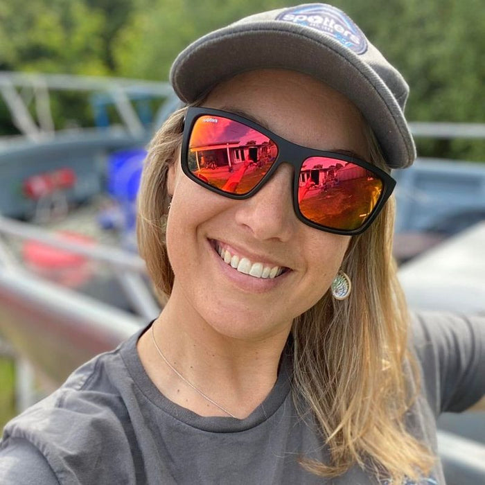 Grayson, Matte Black/Ignite Glass Mirror Polarised Lenses