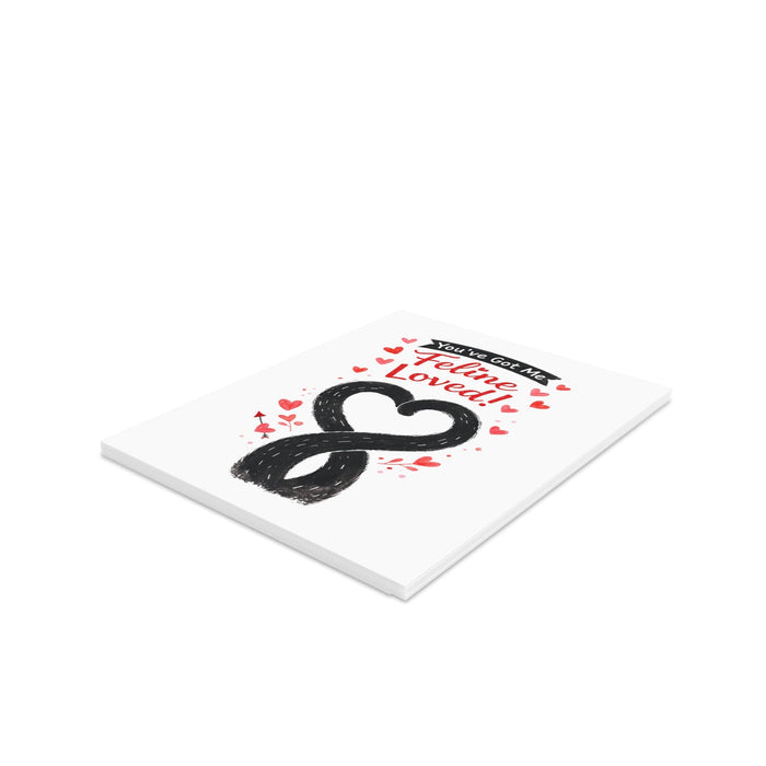 Greeting Card - "You’ve Got Me Feline Loved" Cute Cat Love Card (Pack of 8/16/24) - FloofChonk