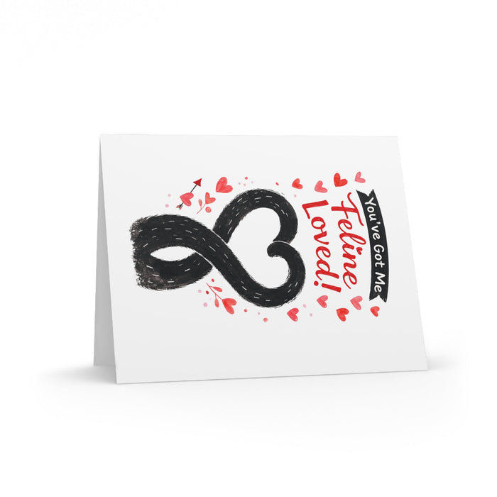 Greeting Card - "You’ve Got Me Feline Loved" Cute Cat Love Card (Pack of 8/16/24) - FloofChonk