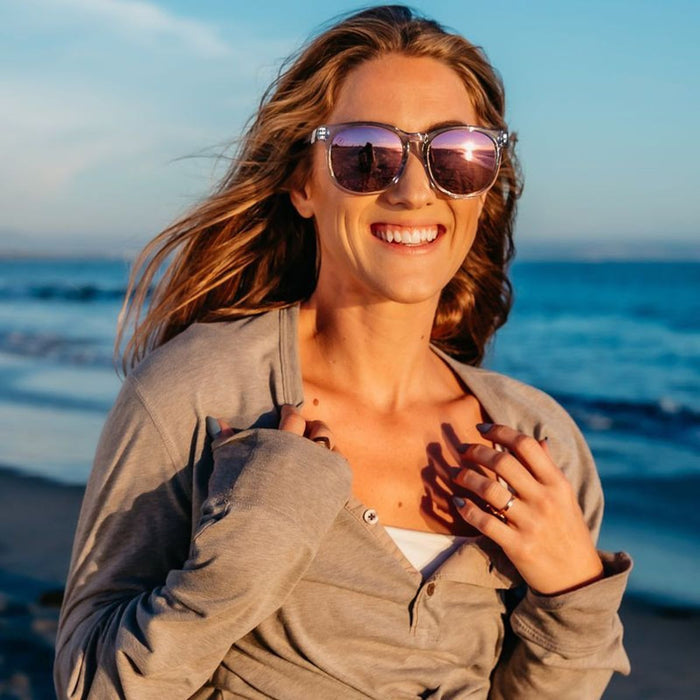 H Series, Pacific Grace Crystal Blue Grey/Pink Mirror Polarised Lenses