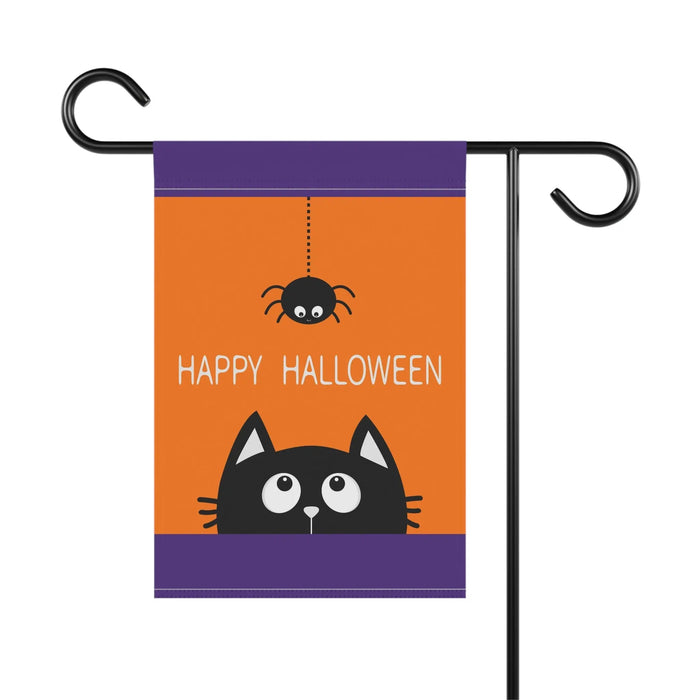 Halloween Garden Banner, Spooky Decor, Cat Flag, Outdoor Halloween Home Decoration, Fall Festive Yard Sign - FloofChonk