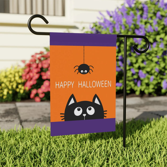 Halloween Garden Banner, Spooky Decor, Cat Flag, Outdoor Halloween Home Decoration, Fall Festive Yard Sign - FloofChonk