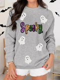 Halloween Spooky Ghost Sequin Sweatshirt - FloofChonk
