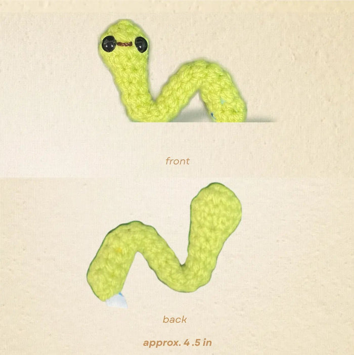 Handmade Catnip Toy | Noodle the Inchworm Chunkle Puff Infused with Miracle Nip Botanicals - FloofChonk