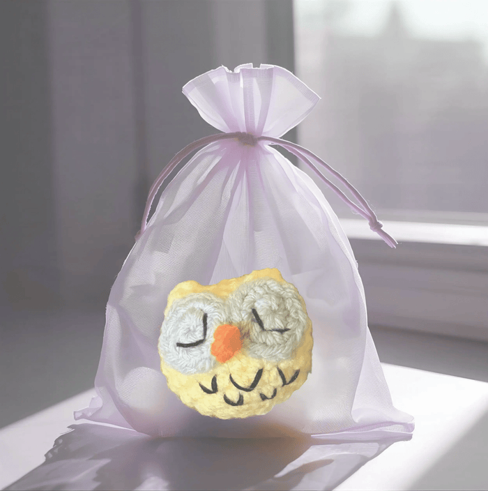 Handmade Catnip Toy | Yolk the Owl Chunkle Puff Infused with Miracle Nip Botanicals - FloofChonk