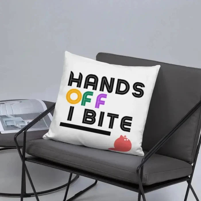 Hands Off I Bite Pillow - FloofChonk