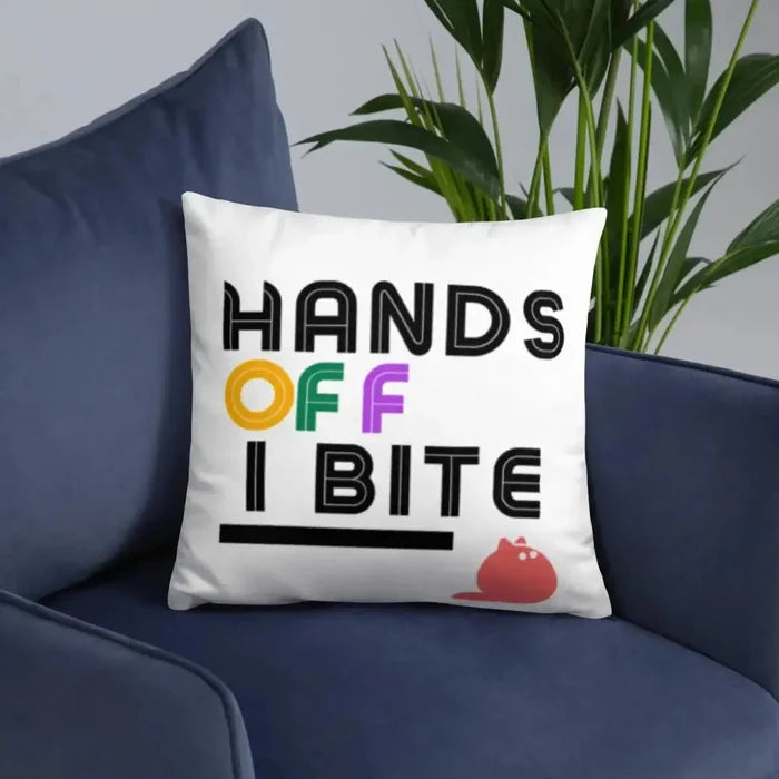 Hands Off I Bite Pillow - FloofChonk