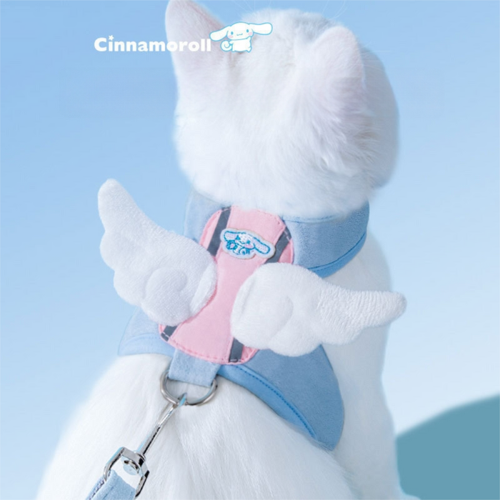 Harnais et laisse Angel Cat (1,2 m) pour les promenades, gilet souple et ajustable anti-fugue