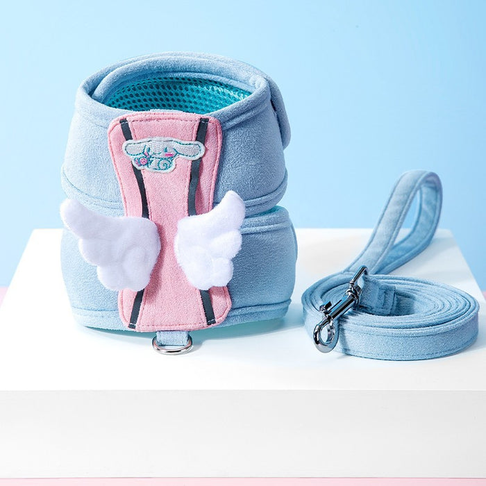 Harnais et laisse Angel Cat (1,2 m) pour les promenades, gilet souple et ajustable anti-fugue