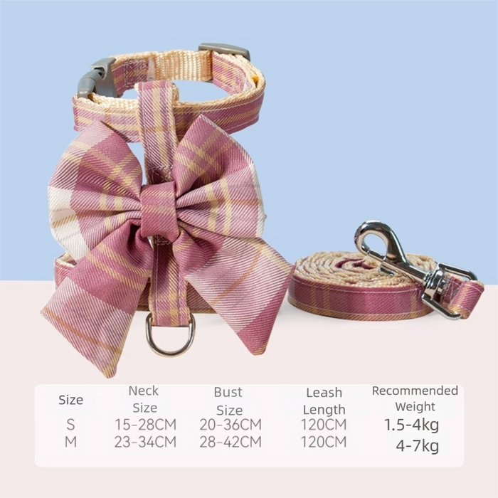 Harnais et laisse colorés pour chat avec nœud papillon (1,2 m), anti-fugue pour les promenades, harnais gilet ajustable pour chats de petite et moyenne taille