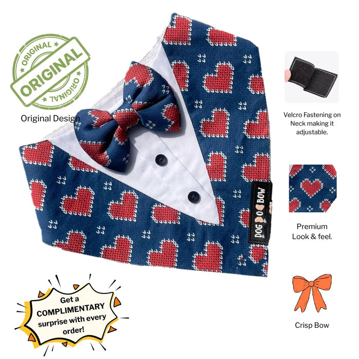 Hearty Blue Printed Tuxedo Bandana