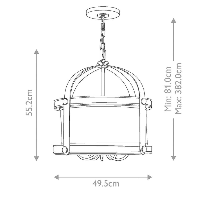 Hinkley Holden 5 Light Aged Zinc Chandelier — rear view