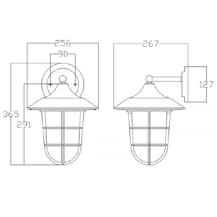 Hinkley Marina Medium Silver Hanging Outdoor Wall Light — close-up detail