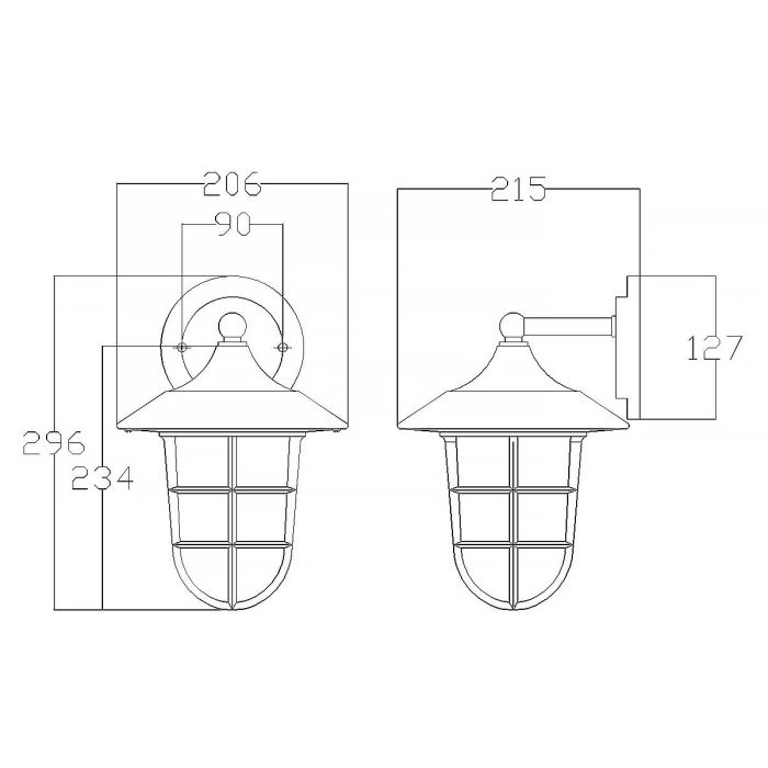 Hinkley Marina Silver Small Outdoor Wall Light — close-up detail
