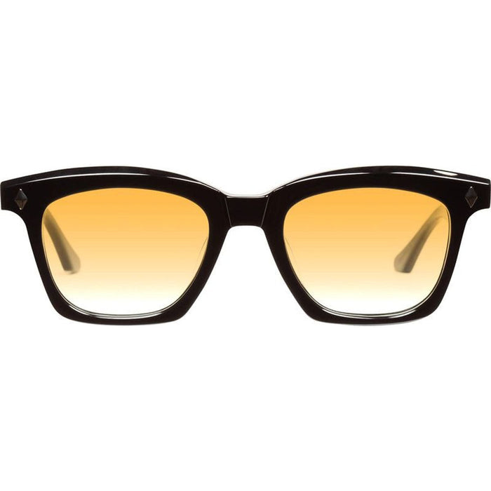Hutch, Gloss Black with Silver Metal Trim/Orange Gradient Lenses