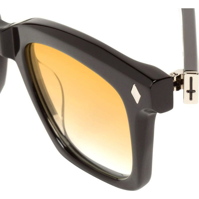 Hutch, Gloss Black with Silver Metal Trim/Orange Gradient Lenses