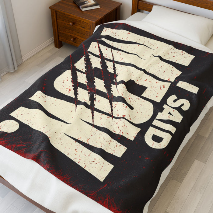 I Said Meow! Blanket | Shadow Typography, 3D Text Design - FloofChonk